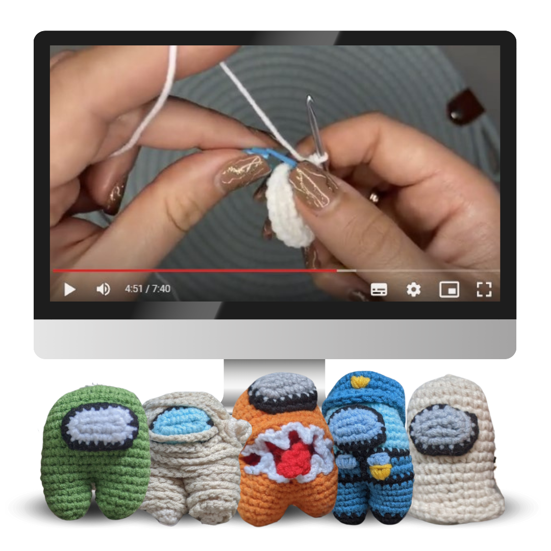 Common Spaceman Crewmate Keychain - Crochet Pattern